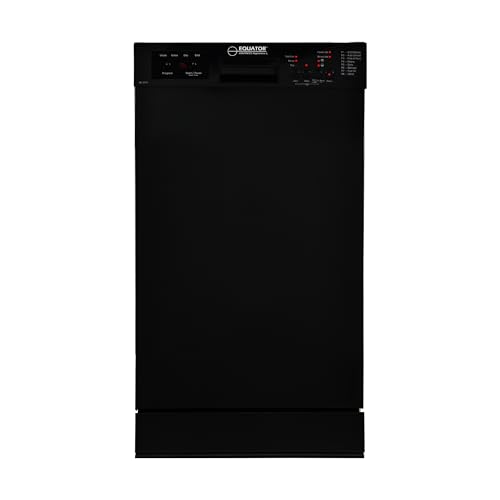 Equator 18 in Dishwasher 10 place+Wine Rack 3.4g QUIET 51 dB 110V E-Star ADA in Black