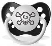Personalized Pacifier - Skull - Black by Personalized Pacifiers