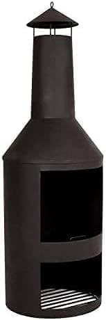 Garden Mile Large Steel Chiminea Wood Burner Outdoor Heater Fire Pit Black 135cm view 6