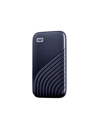 WD My Passport SSD 1 TB mobiler SSD Speicher (NVMe-Technologie, USB-C und USB 3.2 Gen-2 kompatibel, Lesen 1050 MB/s, Schreiben 1000 MB/s) Mitternachtsblau