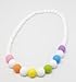Baby Teething Necklace (Rainbow)-Made With 100 Percent Food Grade Silicone Teether Beads, Chewable Jewelry