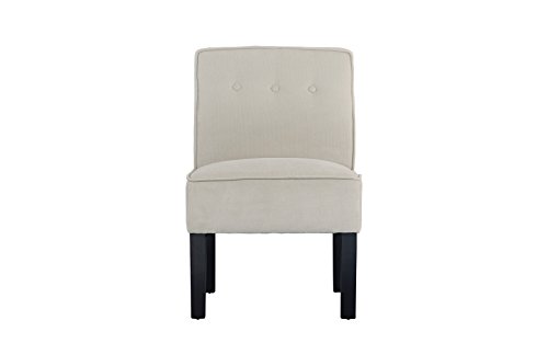 Modern Sleek Tufted Linen Fabric Accent Living Room Chair (Beige)
