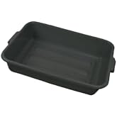 FSE PLBT005B Bus Box, 1-Compartment, 20-1/2" x 15-1/2" x 5" deep, Integrated Handles, Stackable, high-Density polyethylene, Black, NSF