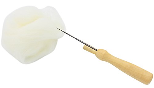 Needle Felting Craft Kit Set Wool Felt Tools with Foam Mat, Wooden Felting Handle ,9 Needles ,Scissors ,Awl, Finger Case (NEW VERSION) - Thumbnail 4