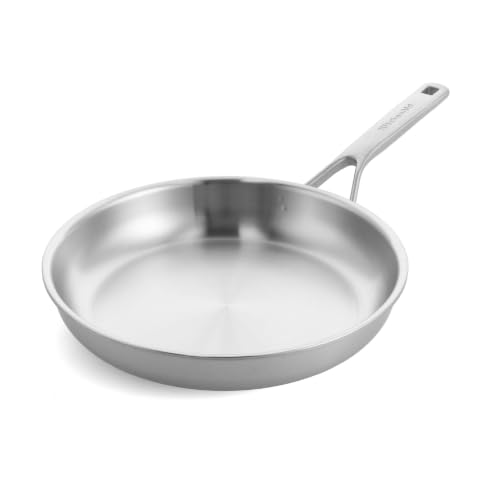 KitchenAid Multiply 3PLY Stainless Steel 28 cm Frying Pan Skillet, PFAS Free, Triply, Multiclad, Induction Suitable, Oven Safe up to 220°C, Silver