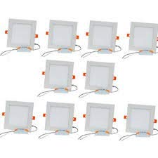 Kohinoor Lights Square Metal LED POP/False/Ceiling Panel Light (White, 6 W) -Pack of 10