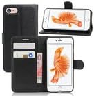 iPhone 8 Case iPhone 7 Case 3 in1 iPhone Wallet Case Card Holder Texture PU Leather Flip Cover ID (Black)