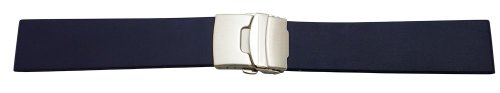 20mm Bonetto Cinturini 300D Navy Blue Italian Rubber Deployment