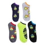 Teenage Mutant Ninja Turtle Men's 5 pk No Shows (10-13) Assorted Colors