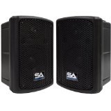 Seismic Audio - PWS-8 (Pair)-Powered PA/DJ 8-Inch Molded Speakers-300 Watts Each