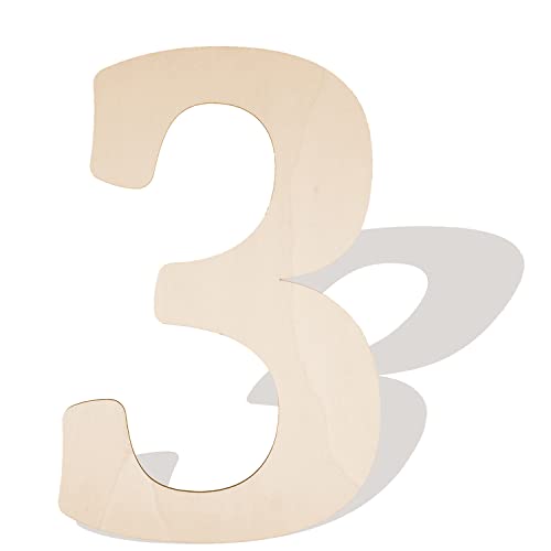 14 Inch Large Wooden Numbers, Blank Unfinished
