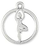 Silver-Plated Tree Pose Yoga Charm