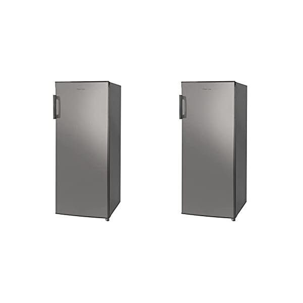 Russell-Hobbs-RH55FZ142SS-Freestanding-Stainless-Steel-Effect-55cm-Wide-142cm-High-Freezer-RH55LF142SS-Stainless-Steel-Effect-55cm-Wide-142cm-High-Upright-Freestanding-Larder-Fridge Russell Hobbs RH55FZ142SS Freestanding Freezer, 160 liters, Stainless Steel, Noise level: & RH55LF142SS Freestanding…