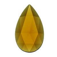 Stained Glass Jewels - 40x24mm Tear Drop Faceted - Lt Amber
