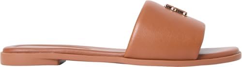 Damen Sandalen Logo Hardware Mule aus Leder, Braun (Warm Bronze), 37