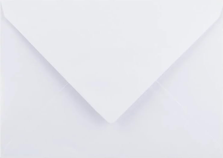 Karma Krafts C6 White Envelopes – 114 × 162mm 100gsm Gummed Envelopes for Cards & Invitations, Pack of 100