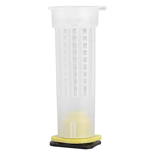Zerodis Beekeeping Queen Rearing Cup Kit with Roller Cages, 10pcs, White Plastic, 7.8cm Height, for Hive Management and Bee Breeding