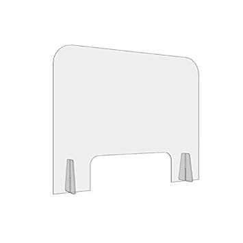 Acrylic Sneeze Guard Portable Counter Shield | Acrylic Countertop Display | Clear Desk Panel Barrier for Office Safety, Employees, Workers, Customers (Standard - 24
