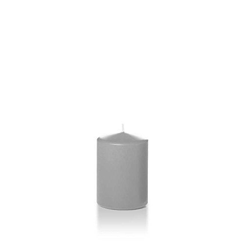 yummi 3" x 4" Light Gray Round Pillar Candles - 3 per Pack