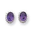 Sardelli - 14k White Gold Oval Amethyst Earrings