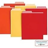 Martha Stewart Home Office with Avery Vertical File Folder 2 Tabs 1/2-cut 6 Vertical File Folders, Assorted Colors - Orange, Red, Yellow, 9-1/8