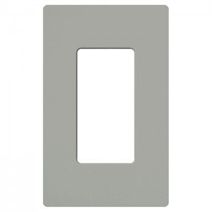 Lutron CW-1-GR Electrical Wall Plate Claro Decorator Screwless 1-Gang - Gray-2PK