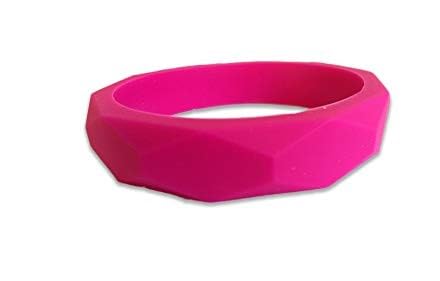 ChewAid Chew Bangle Bracelet Training and Development Fidget Toy Chew Necklace for,Sensory,Oral Motor, Anxiety, Autism, ADHD (pink)