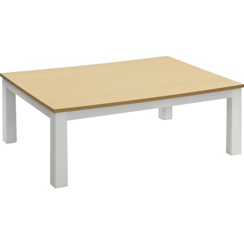 [山善] こたつ テーブル 長方形 幅105cm×奥行75cm リバーシブル天板 中間入切スイッチ 温度調節無段階 ホワイト×ナチュラル EYC-105752(WH/NA)