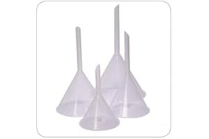 75 mm, Plastic PP Funnel, w Handle, Non Toxic, 10 mm Neck Dia, 60 mm Neck Length, Pack of 10