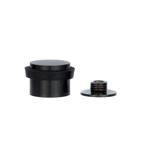 EVI Herrajes | Black Door Stop | Ø24x20mm | Solid Stainless Steel Painted | Threaded Base | Includes Screw | I-199/24-CBNG