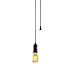Newhouse Lighting PCORDTG-BLK 1-Light Vintage Edison Plug-in Mini Pendant Matte Black Finish Designer Fabric Cord | in-Line On/Off Rocker Switch