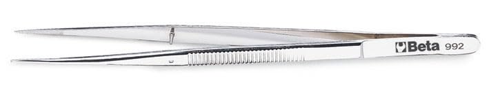 Beta 9920001 Model 992 150 Straight Thin Knurled Point Pin Spring Tweezer, Made from Stainless Steel, Bright Finish, 150 mm Size