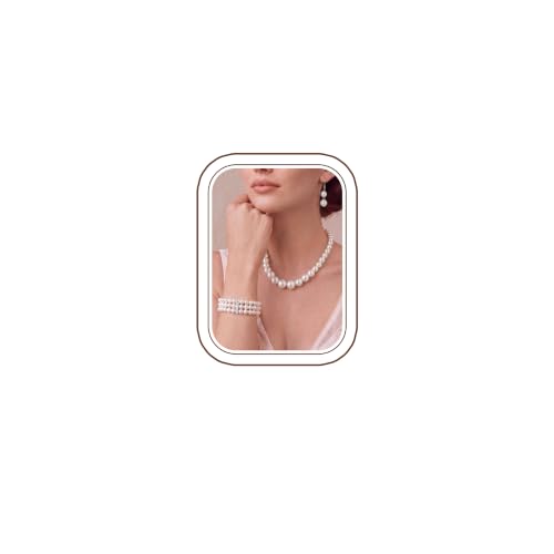 Tungary Simulated Pearl Jewelry Set for Women Necklace Bracelet Earrings at Amazon
