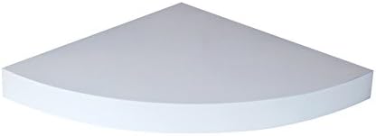 Corner Shlef, LOYOKI Quarter Circle Right Angel Wall Mounted Corner Floating Shelf Ledge Stand Rack Kit White Finish
