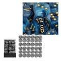 Chessex Dice d6 Sets: Phantom Teal with Gold - 12mm Six Sided Die (36) Block of Dice