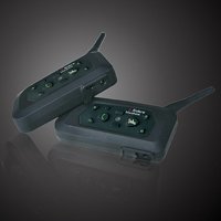 WCI Quality Waterproof Bluetooth Dual Intercom System for Motorcycles/Motorbikes - Connect Up to 6 Riders At Max Distance - 2-Way Radio Helmet Headset - Connects to Bluetooth Mobile Phones and MP3 Players