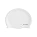 BALNEAIRE Silicone Solid Swim Cap, Waterproof Unisex Swimming Caps White