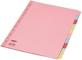 Q-Connect 10-Part Subject Divider A4 Multicoloured, Blank Tabs, 160gsm view 4