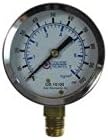Coilhose Pneumatics Gb16160 2-1/2" Chrome Case Gauge1/4 Bot Mnt 0-160