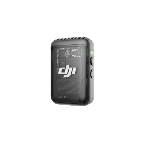 DJI Trasmettitore per Mic 2 (Shadow Black), microfono wireless con eliminazione intelligente del rumore, registrazione interna di 14 ore, batteria di 6 ore, attacco magnetico, microfono bluetooth