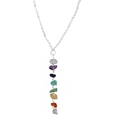Lotus and Luna 7 Chakras Raw Stone Healing Necklace