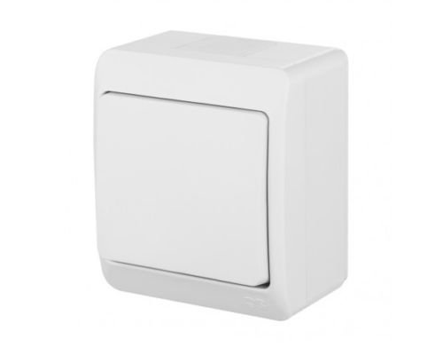 Naka24 IP55 Aufputz Steckdosenprogramm Feuchtraum Schuko Hermes AQUANT (IP44 Schalter 0331-02), Weiß