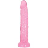 Adam & Eve Jelly Slim Dildo, Pink | 6” Long, 5.5” Insertable, 1” Wide | Realistic and Waterproof Anal Dildo | Compatible with