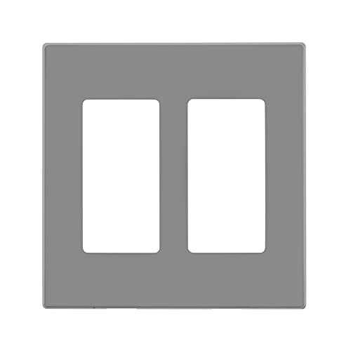 Photo 1 of Leviton 2-Gang Decora Plus Screwless Wallplate, 80309-LG, Light Gray