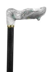 Anatomical Marbled Adjustable Walking Stick - Right Handed