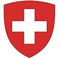 Swiss Coat of Arms Switzerland Flag Bumper Sticker Vinyl Car Truck Decal 5" X 3"