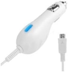 Premium Super Sony Xperia Z5 Premium Dual Car Charger with BLUE LED and Heavy Duty 9ft Coiled Cord with MicroUSB! (WHITE, BULK, 1A)
