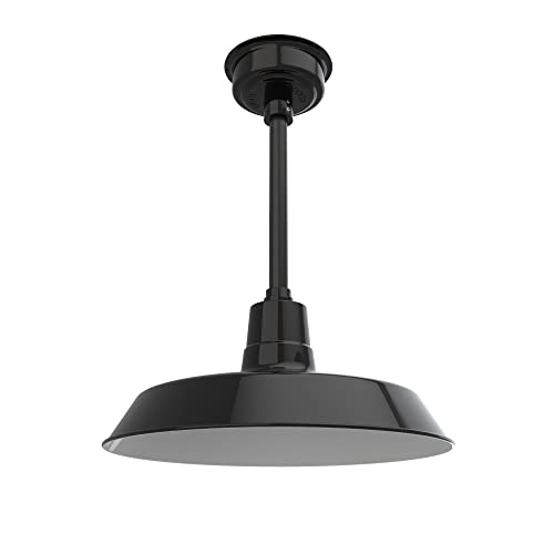 Cocoweb 18" Vintage LED Pendant Barn Light in Black