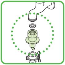 三栄水栓 【洗濯機水栓用取り付け金具】 洗濯機用ニップル オートストッパー付 PT3310