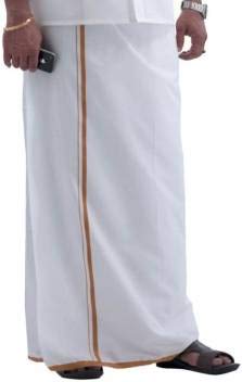 Dhoti 100% Cotton Dhoti/Mundu/White Lungi with Colored Border 2M for Regular wear.